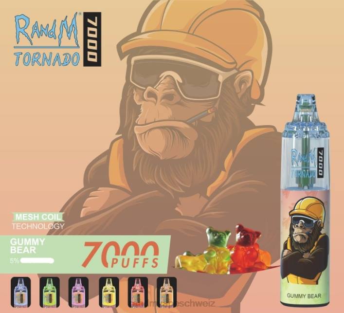 RandM Tornado Schweiz | RandM Tornado 00P2173 7000 Airflow Control Vape-Gerät 1St Traubeneis